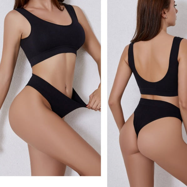Low Waist Wire Free Suit Soft Padded Bras Set