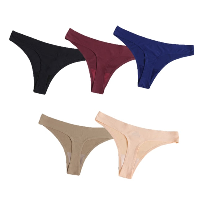 Seamless G-string Thong Women Underwear Plus Size 5pcs/set