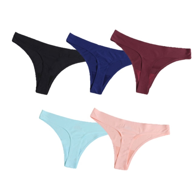 Seamless G-string Thong Women Underwear Plus Size 5pcs/set