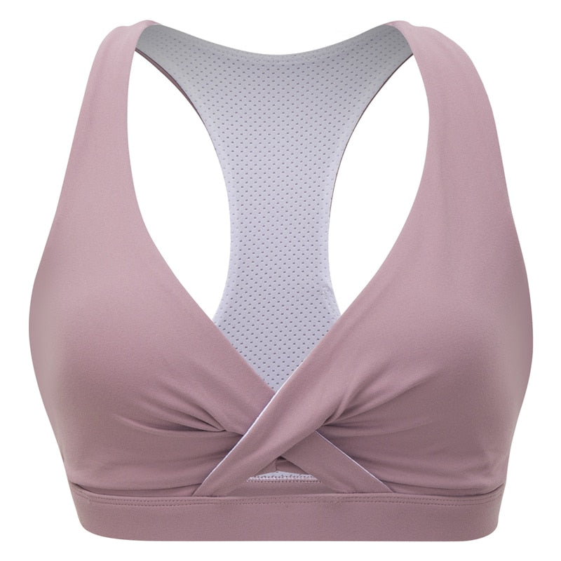 Women Gym Brassiere Hollow Out Sports Bra with Padded