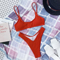 Gallery viewerに画像を読み込む, Bikini Ribbed Women Swimsuit 2022 Solid Biquini  Bikinis Set
