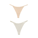 Ice Silk Fitness Seamless Cotton Lingerie T-back G-string Thong 2Pcs